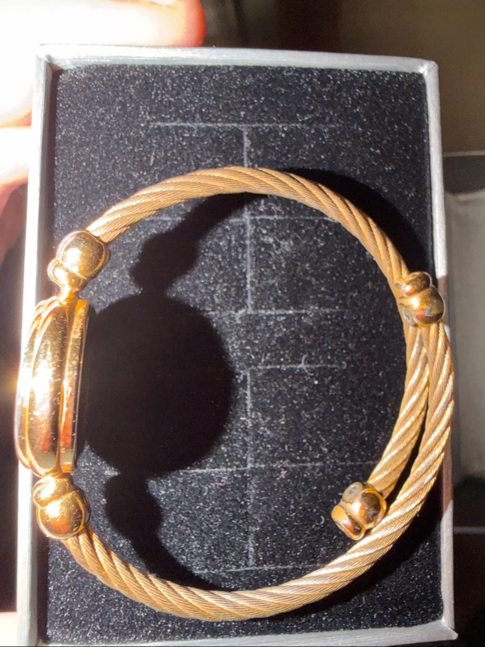 Gucci Two-Tone Cable Bangle Watch in Gold and Silver